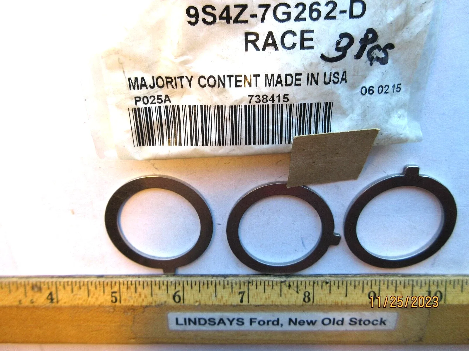 2000-2011 Ford Focus Transmission Bearing 9S4Z-7G262-D (3 pcs) image 3