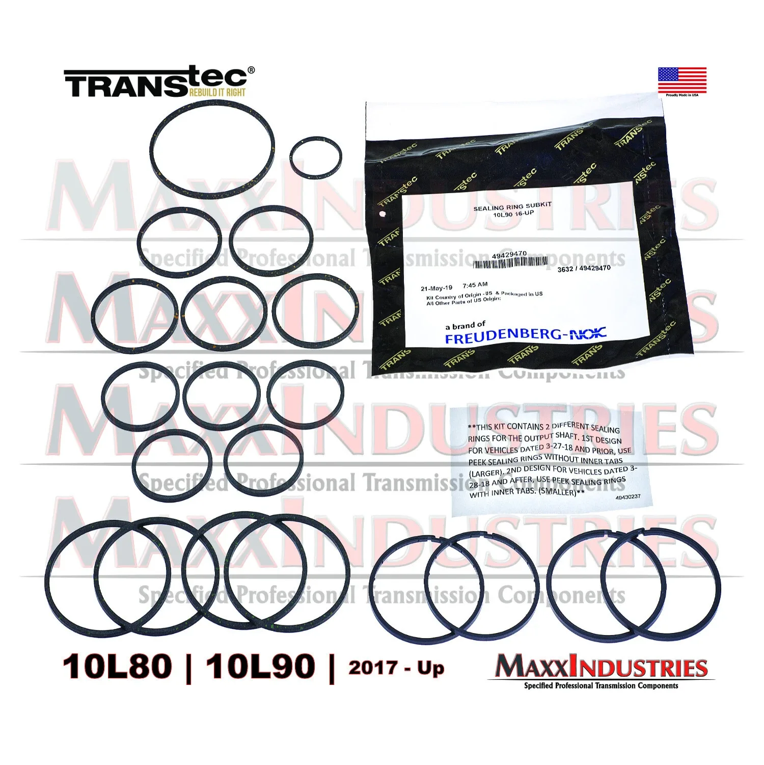 2017-on 10L80 / 10L90 Sealing Ring Kit Transtec 49429470 image 3