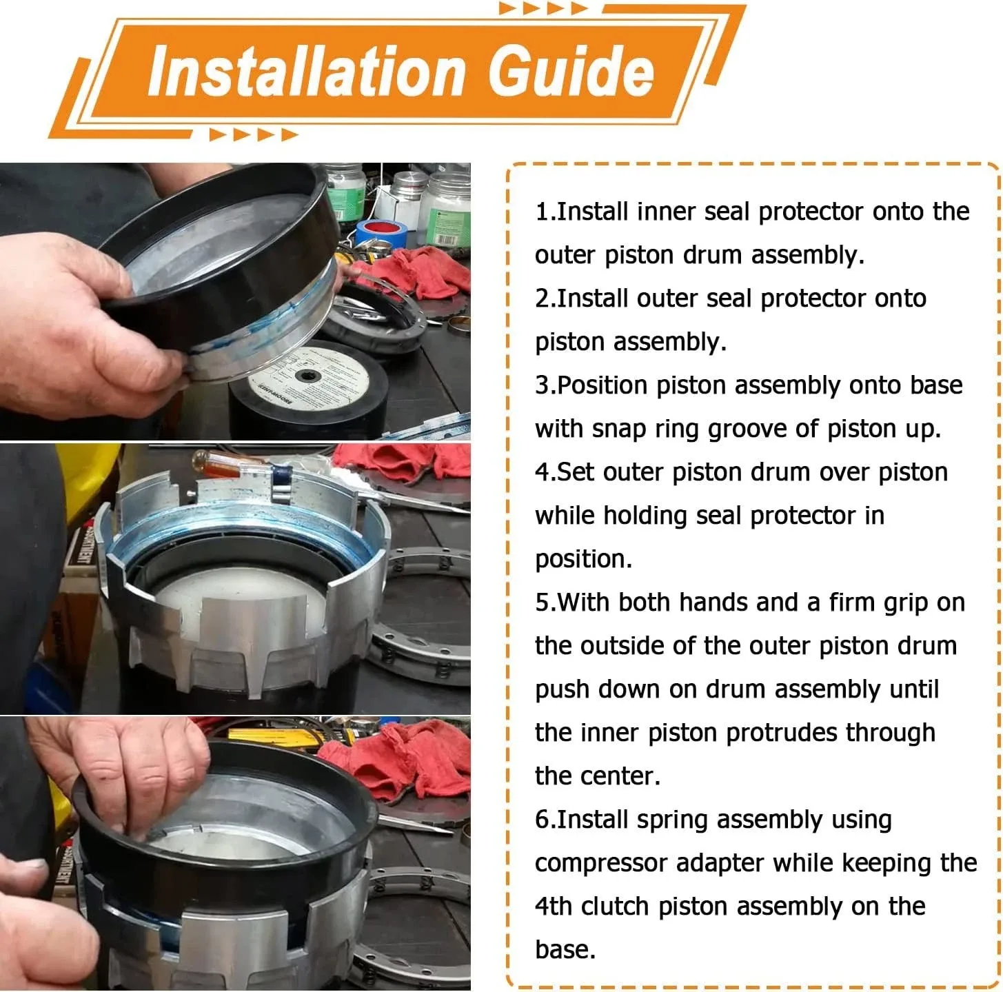 DW-Auto 4th Clutch Piston & Lip Seal Installer Protector for GM 4L80E - QP-1060 (T-2926/J-38731) image 4