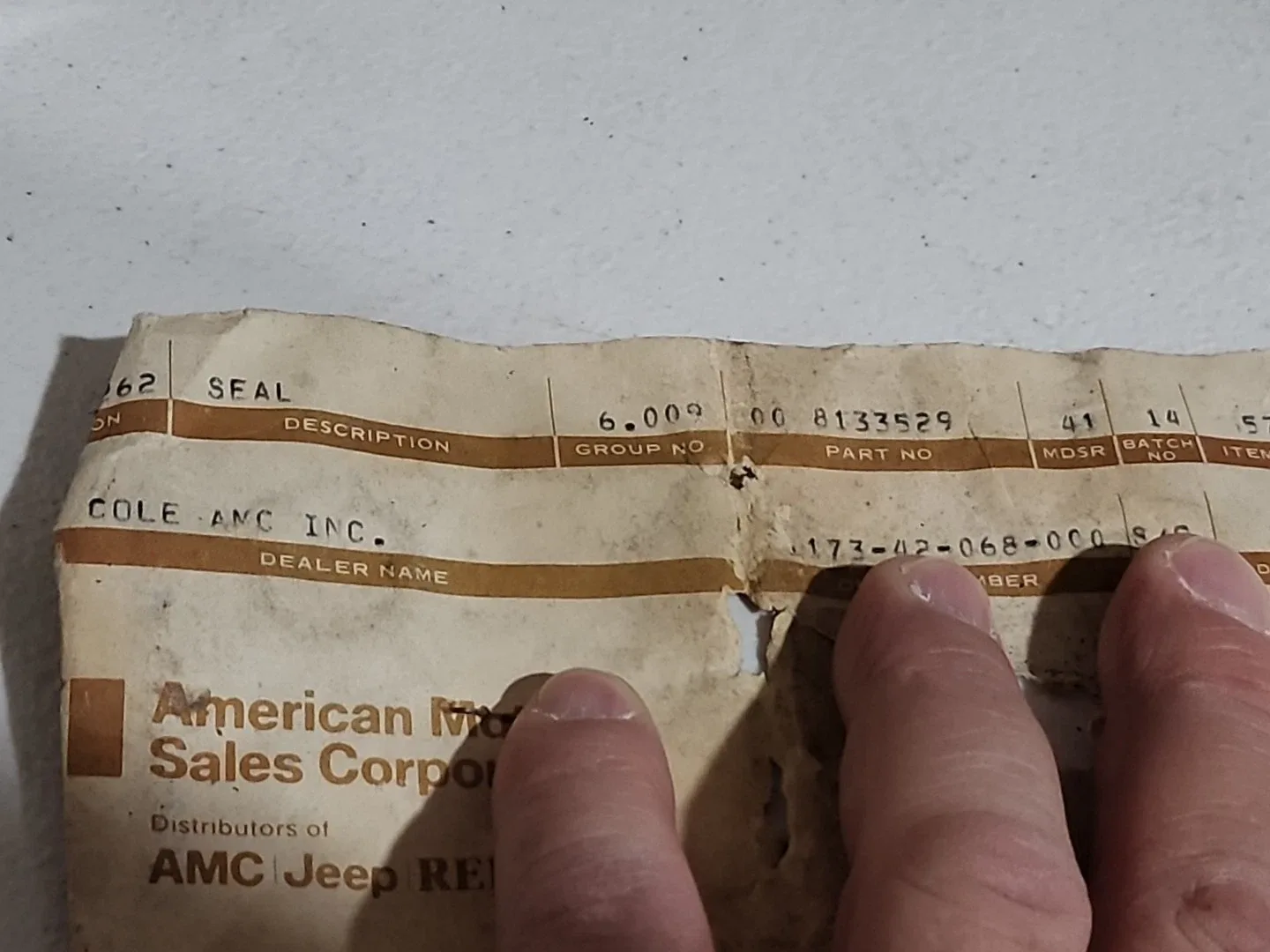 AMC Jeep Transmission Shift Shaft Seal MPN 8133529 - Comanche / Wagoneer / Laredo image 3