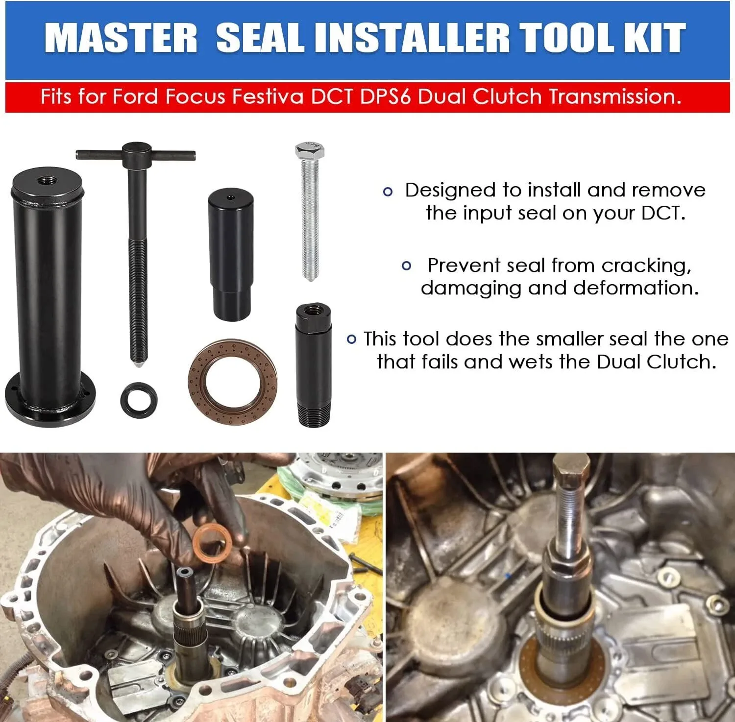 Ford Focus / Festiva DCT (DPS6) Dual Clutch Transmission Seal Installer Tool image 3