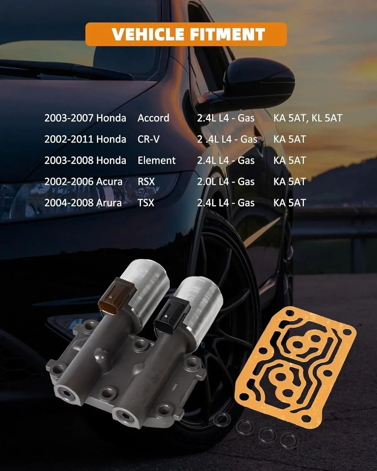 Dual Linear Shift Solenoid with Gasket for Honda Accord & CR-V image 2
