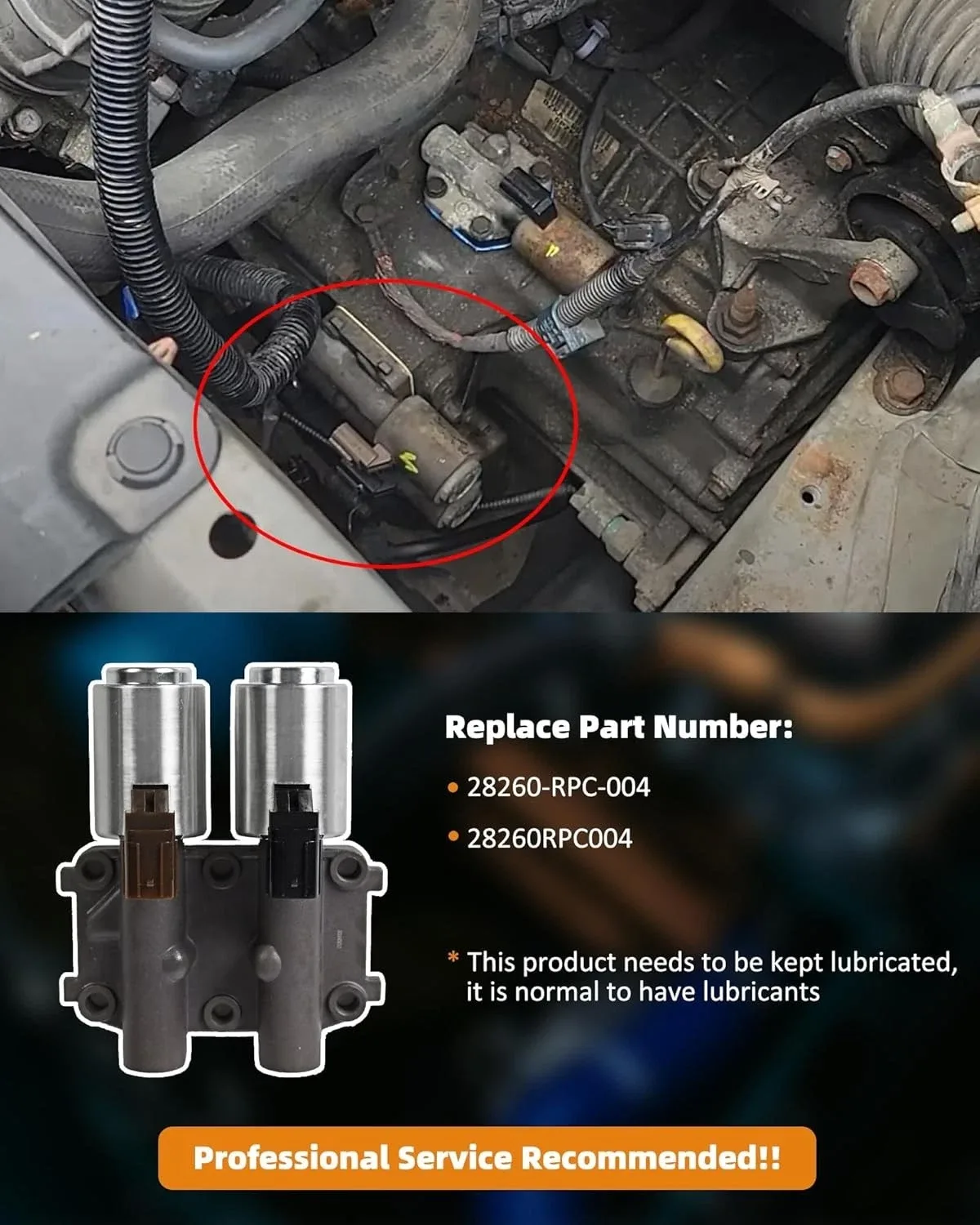 Dual Linear Shift Solenoid with Gasket for Honda Accord & CR-V image 3