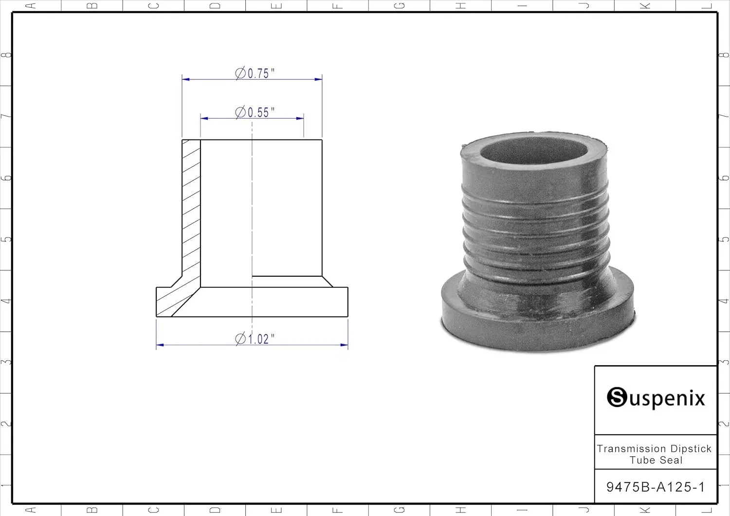 Transmission Dipstick Tube Seal (Grommet) for 4L60 - Unbranded image 3