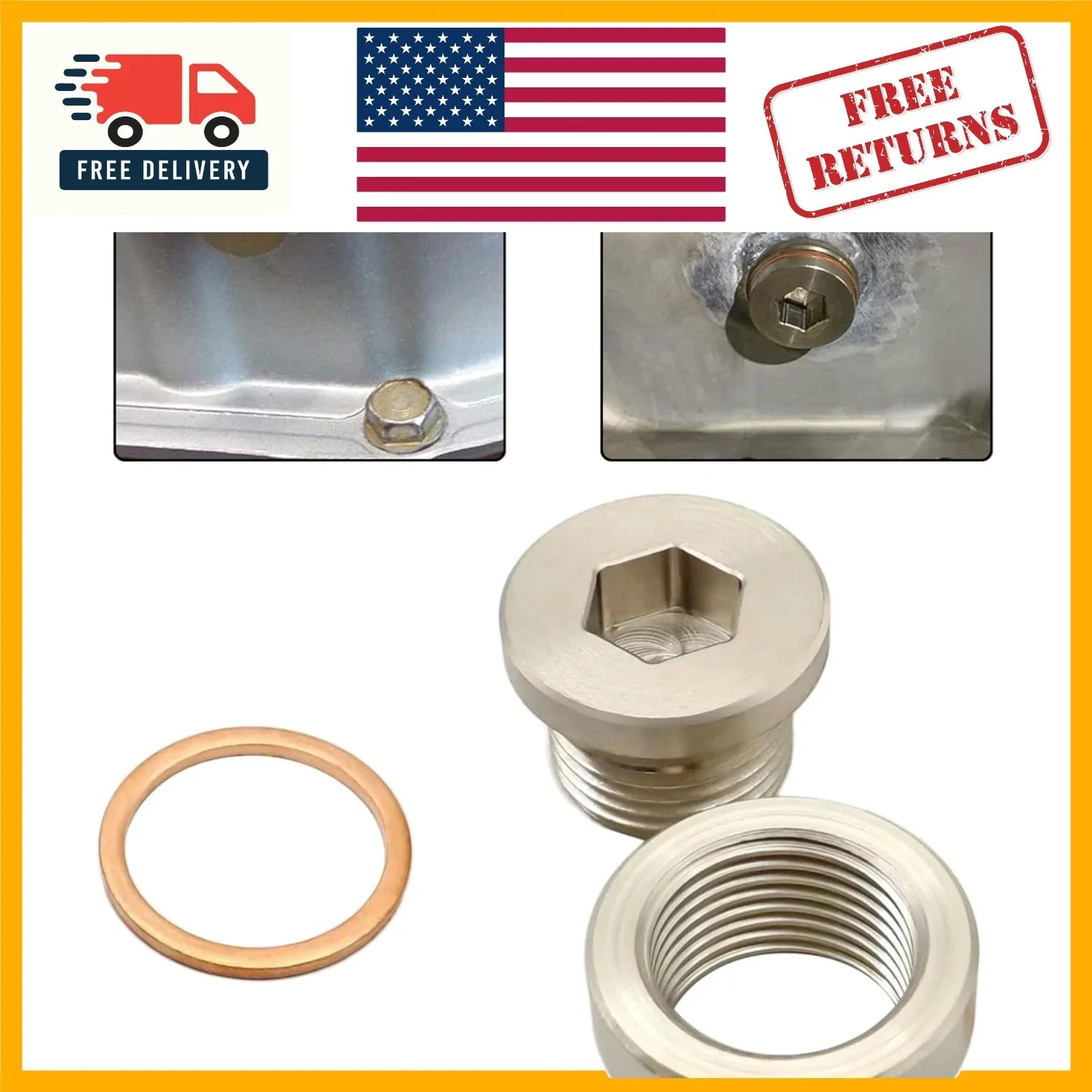 12mm Steel Bung & Plug Kit with Copper Washer - Unbranded Seal