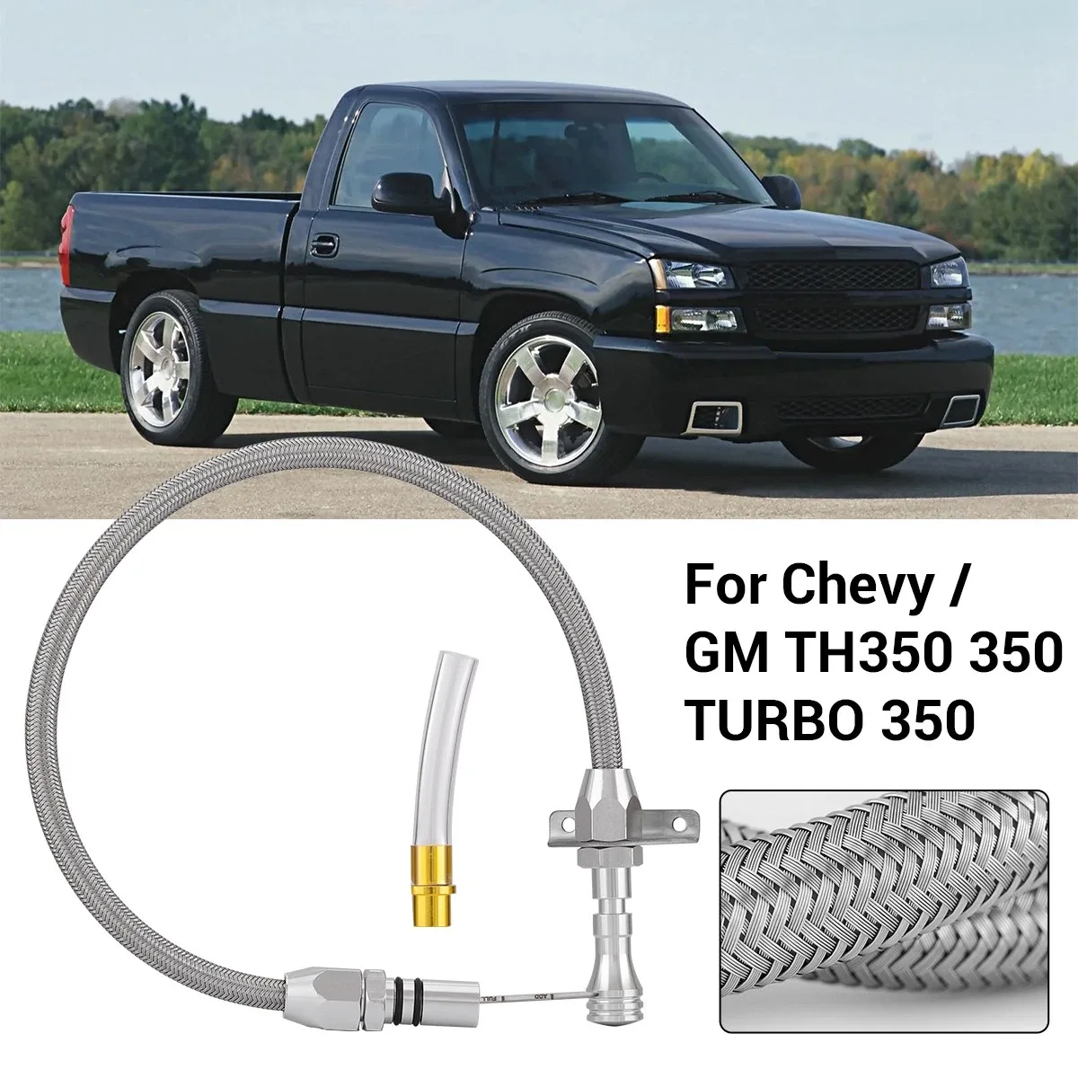 Flexible Stainless Transmission Dipstick for GM Chevy TH350/TH400 image 2