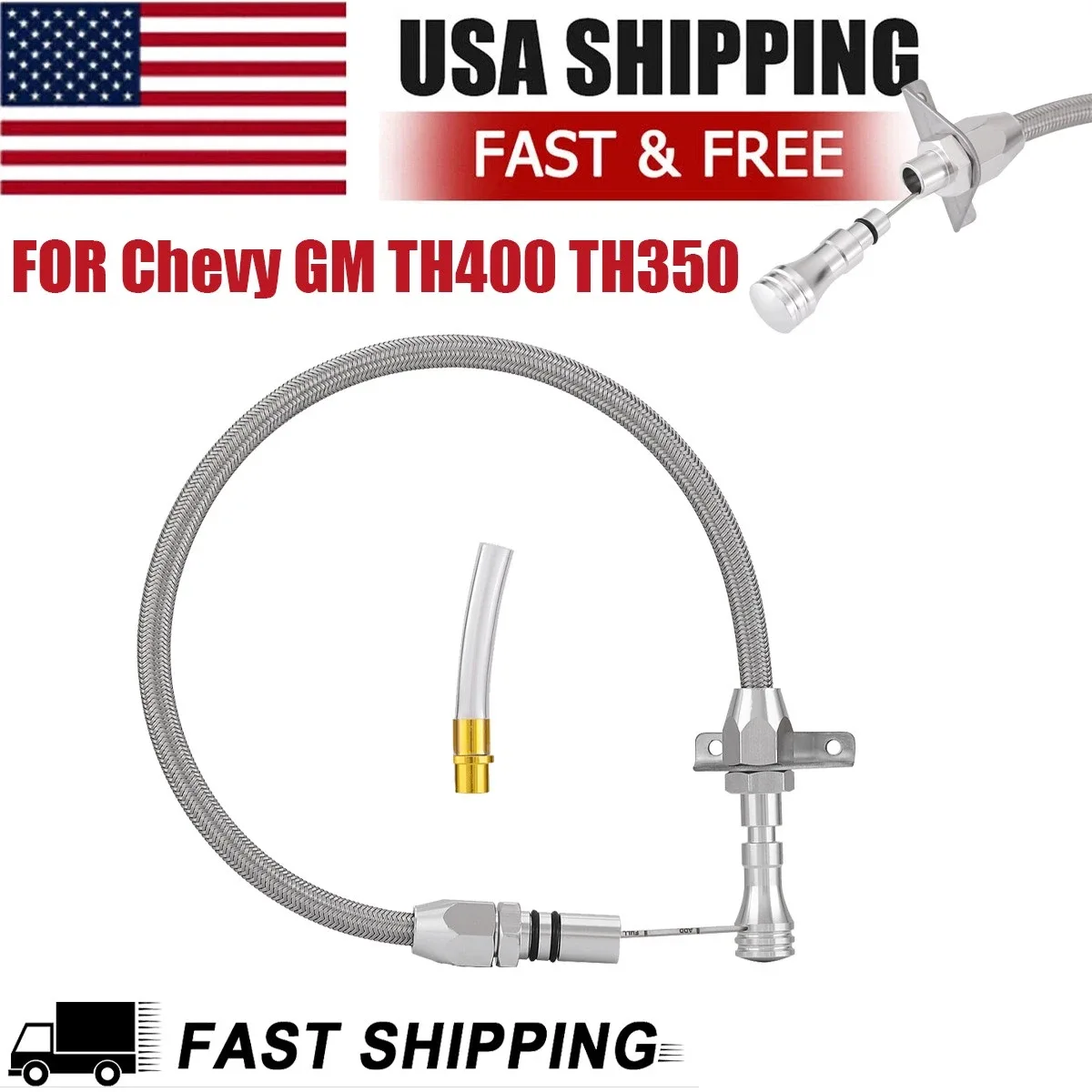 Flexible Stainless Transmission Dipstick for GM Chevy TH350/TH400