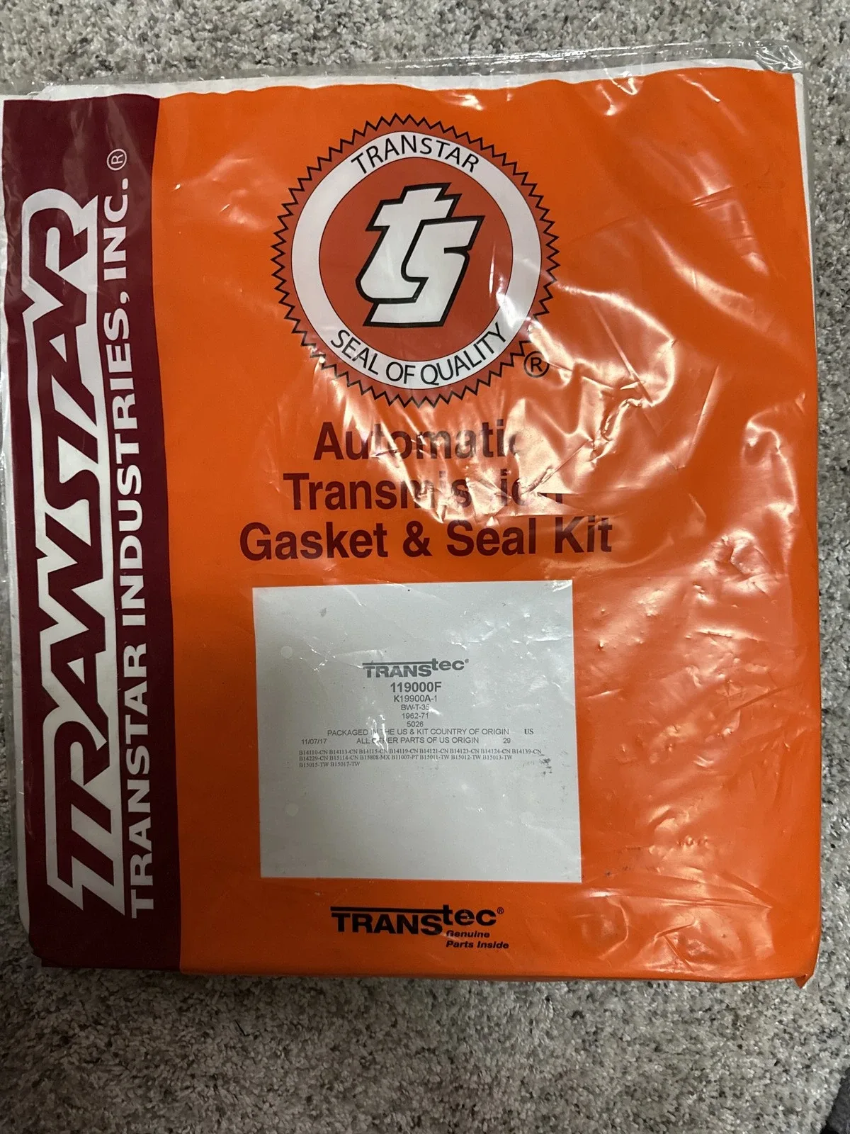 1962-1971 AMC Transmission Gasket Kit TransTec 119000F image 4