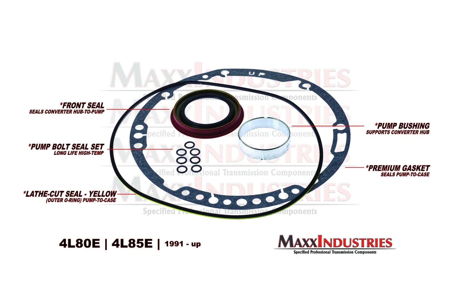 1991+ GM 4L80E Front Pump Seal Kit — MaxxIndustries 555-62136 image 3