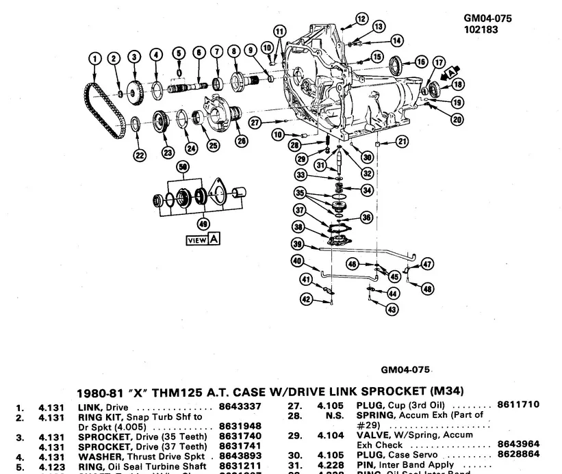 1980-1981 Buick Chevrolet Transmission Turbine Shaft Seal Kit 8631987 image 4