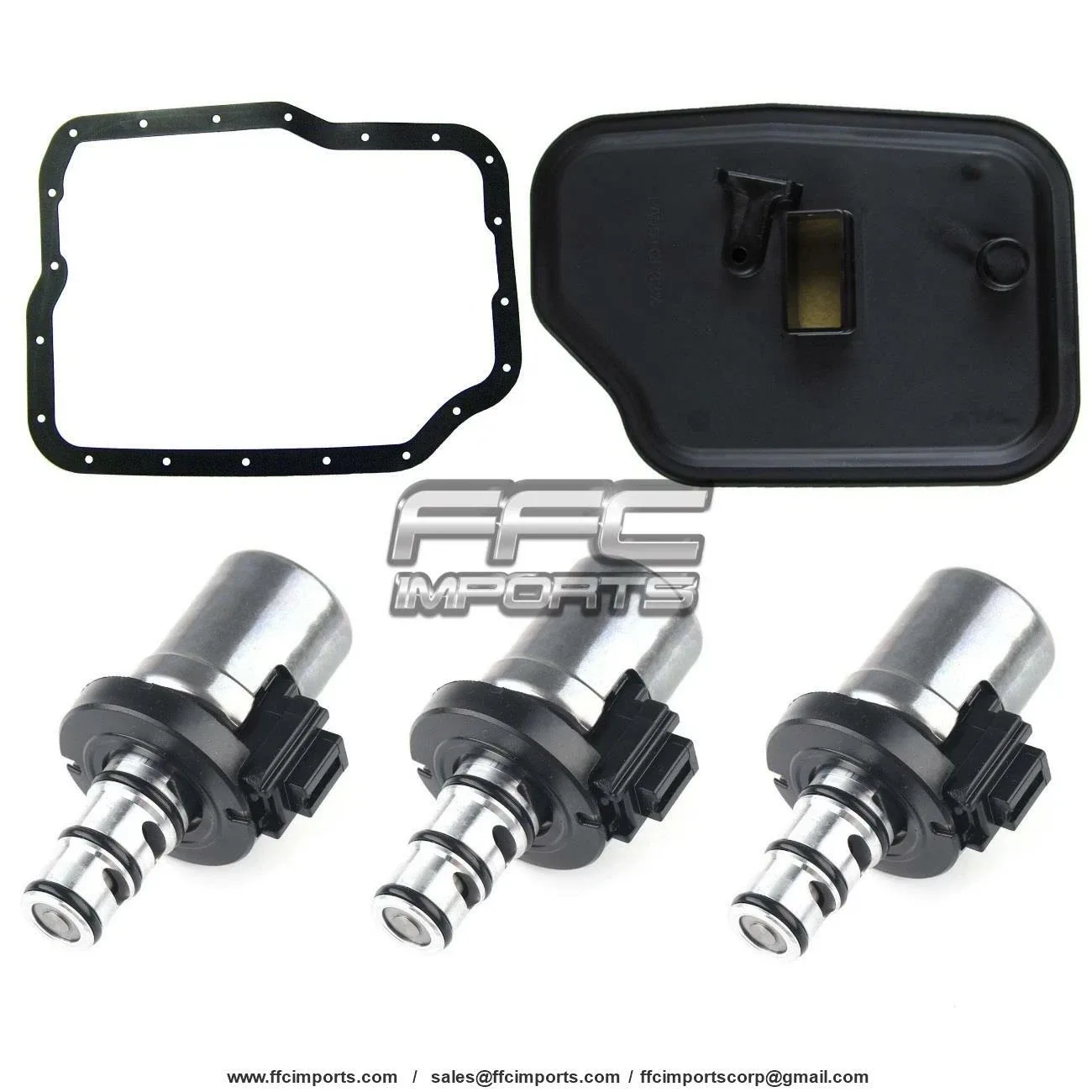 FNR5 FS5A-EL Transmission C, D, E SHIFT Solenoid SET W/ Filter Pan Gasket 06-UP
