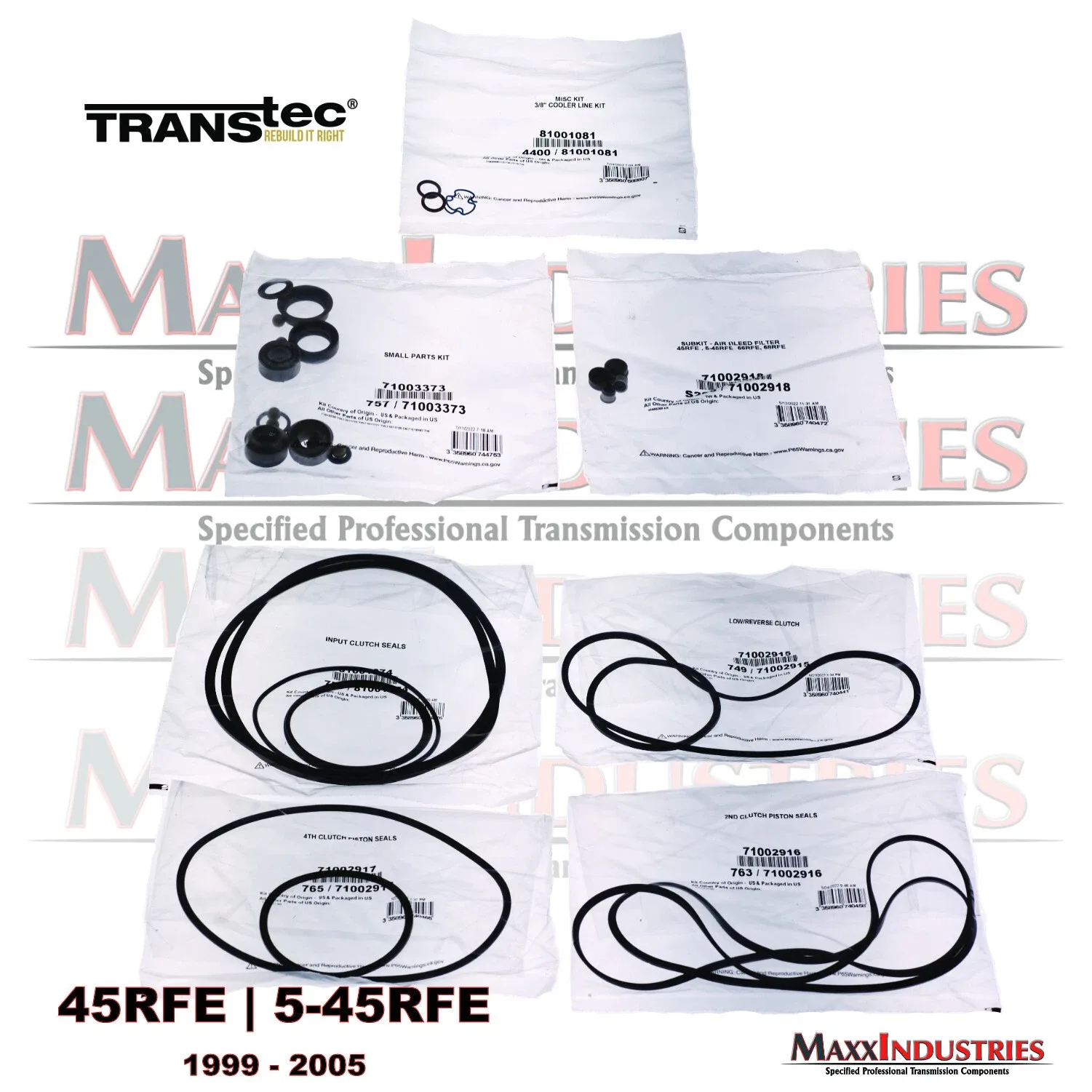 1999-2005 45RFE Transmission Rebuild Kit Transtec 2476 image 3