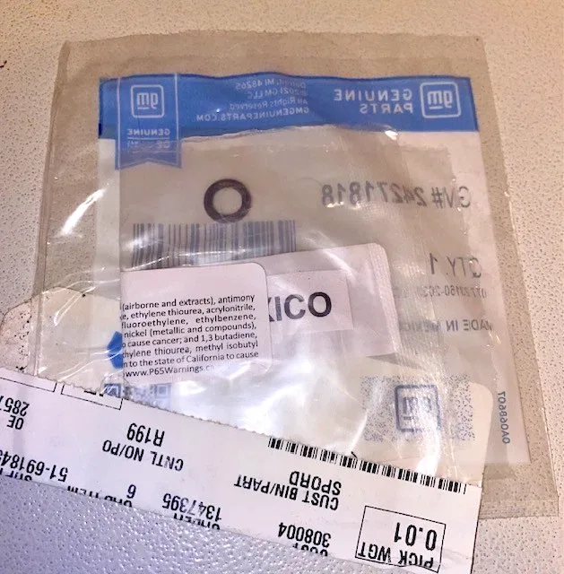2019-2024 GM Automatic Transmission Auxiliary Fluid Pump Pipe Seal P/N 24271818 image 2