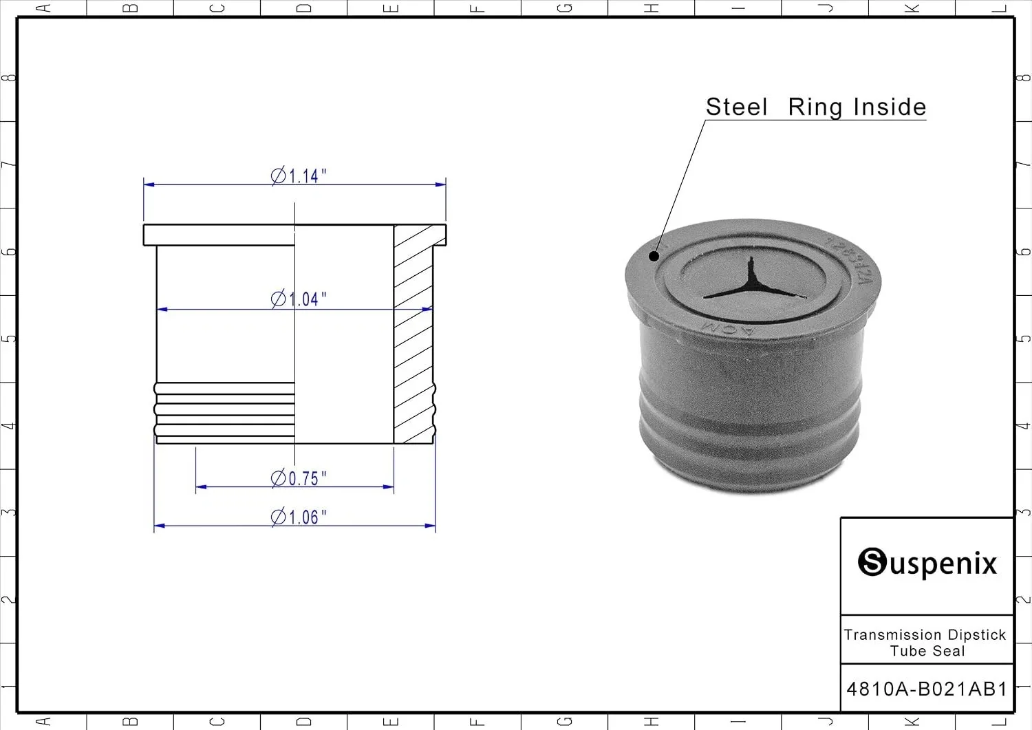 Seal Grommet for 42RLE / 45RFE / W5A580 Automatic Transmissions image 3