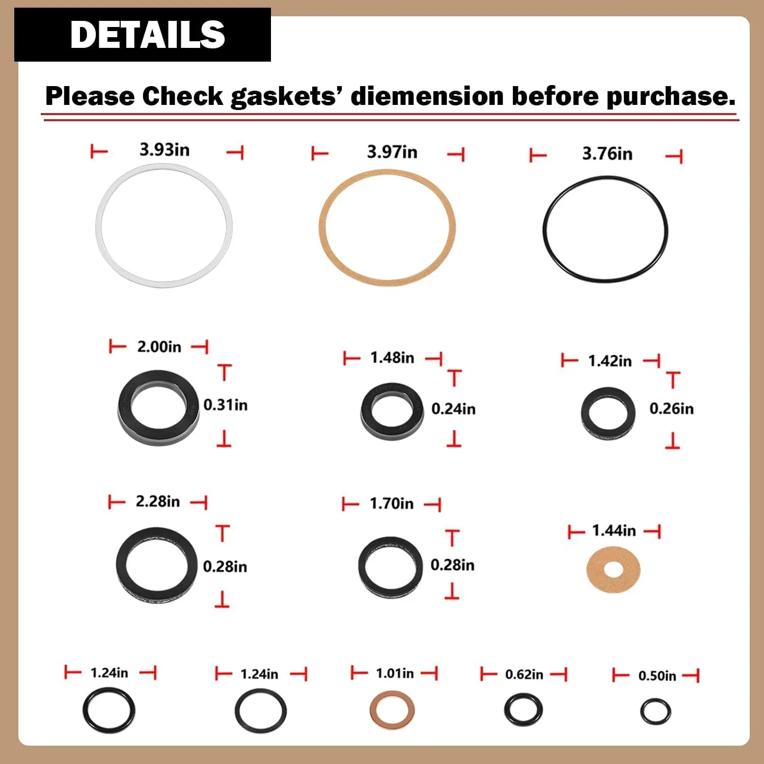 1789 High Lift Transmission Hydraulic Oil Seal Rings Kit CY-Auto OE 47678-45 image 4