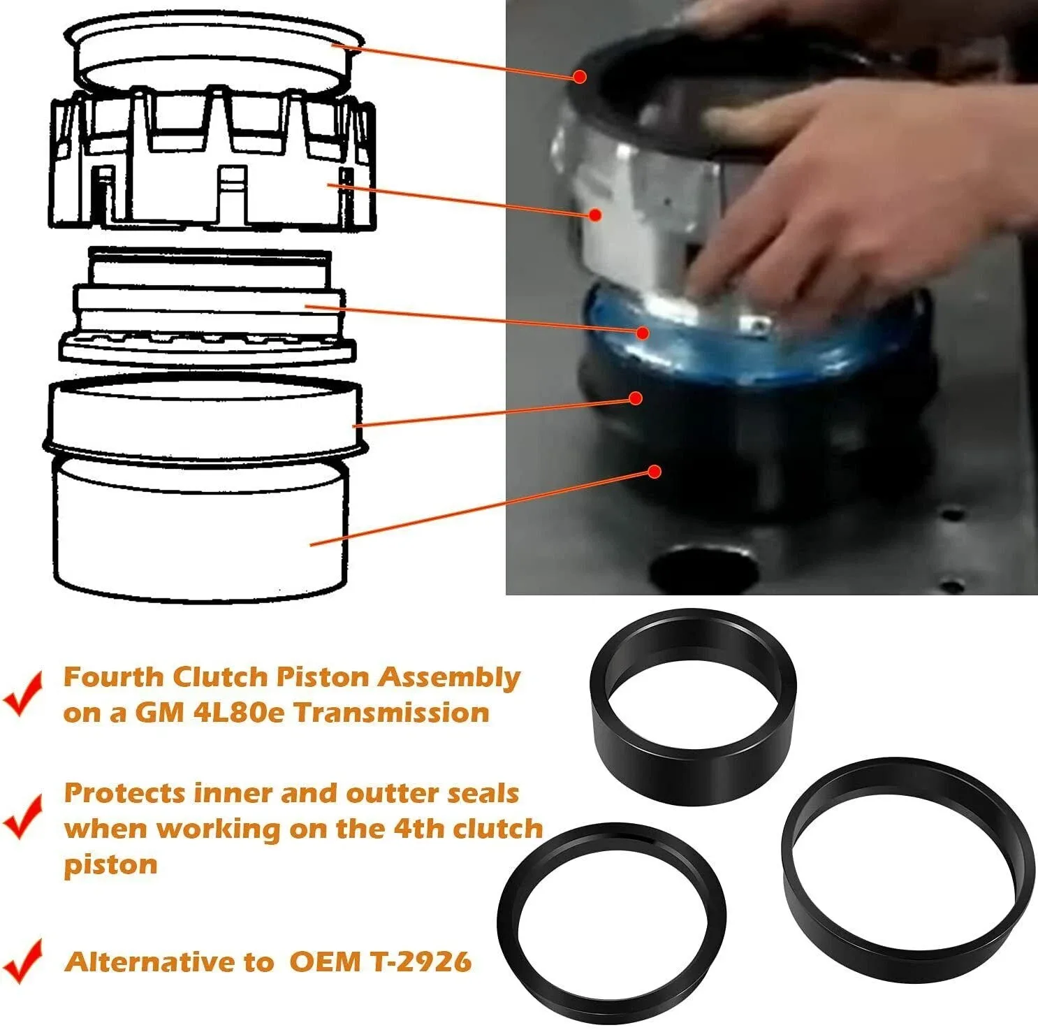 GM 4L80E Fourth Clutch Piston & Lip Seal Installer Tool T-2926 J-38731 PMQP1060 image 3