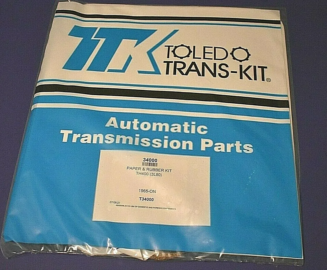 1965-1996 GM TH400 Transmission Paper Gasket & Rubber Seal Kit - Transtec 34000 K34900D-1 image 4