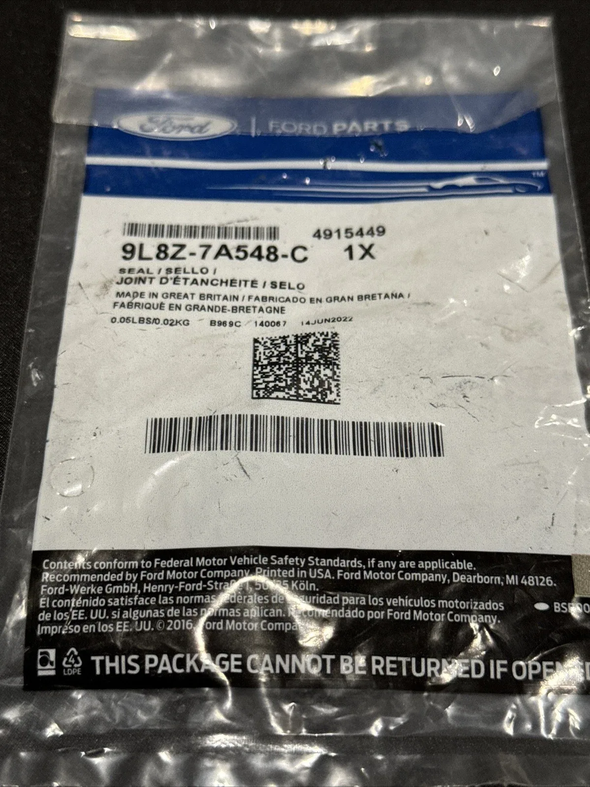 Ford Overdrive Clutch Transmission Seal 9L8Z7A548C image 3