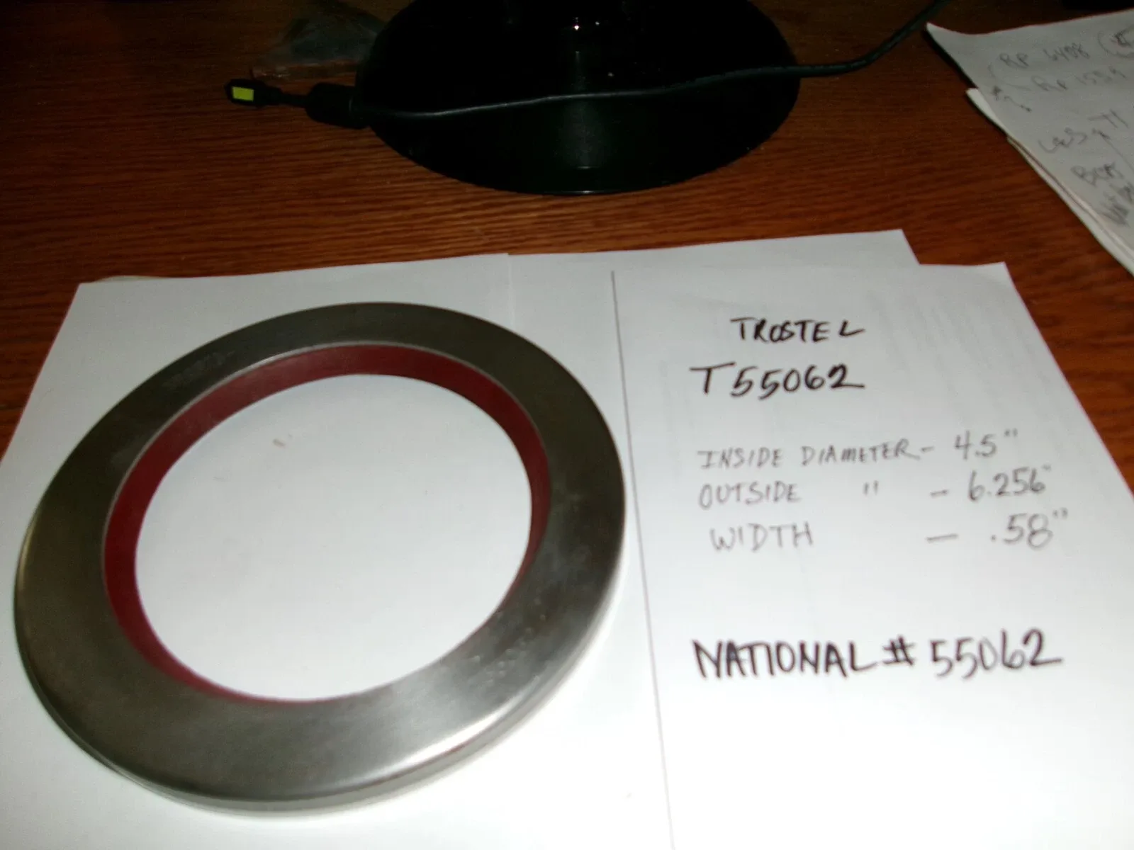 TROSTEL T55062 Oil Seal 4.5" x 6.25" x 0.58" (NATIONAL 55062) image 4