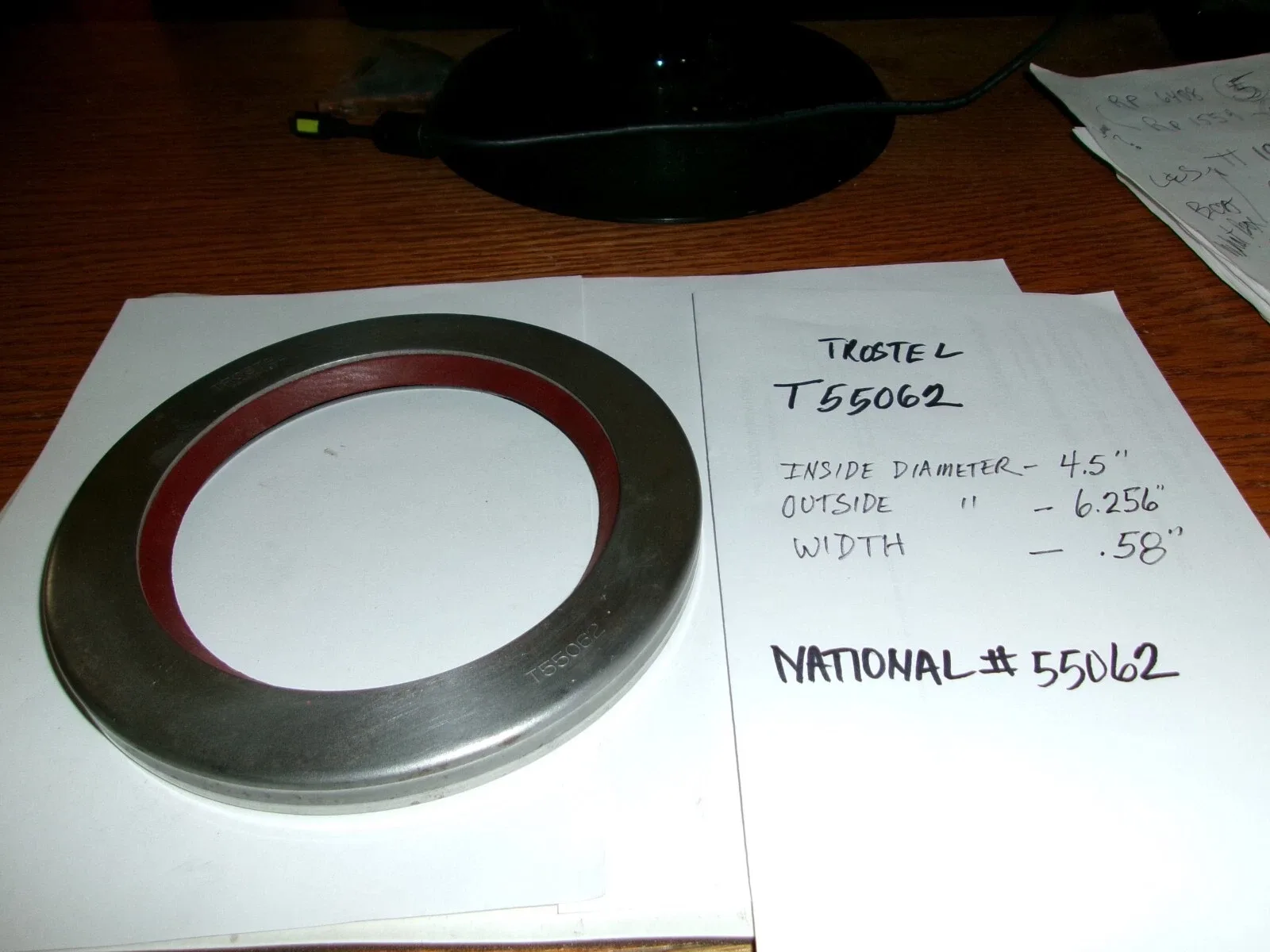 TROSTEL T55062 Oil Seal 4.5" x 6.25" x 0.58" (NATIONAL 55062)