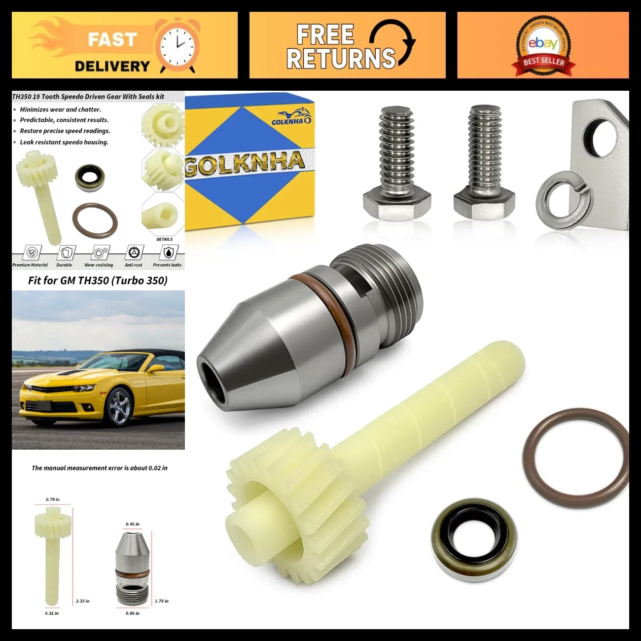 Turbo 350 19-Tooth Speedometer Driven Gear Kit - GOLKNHA-A-0347