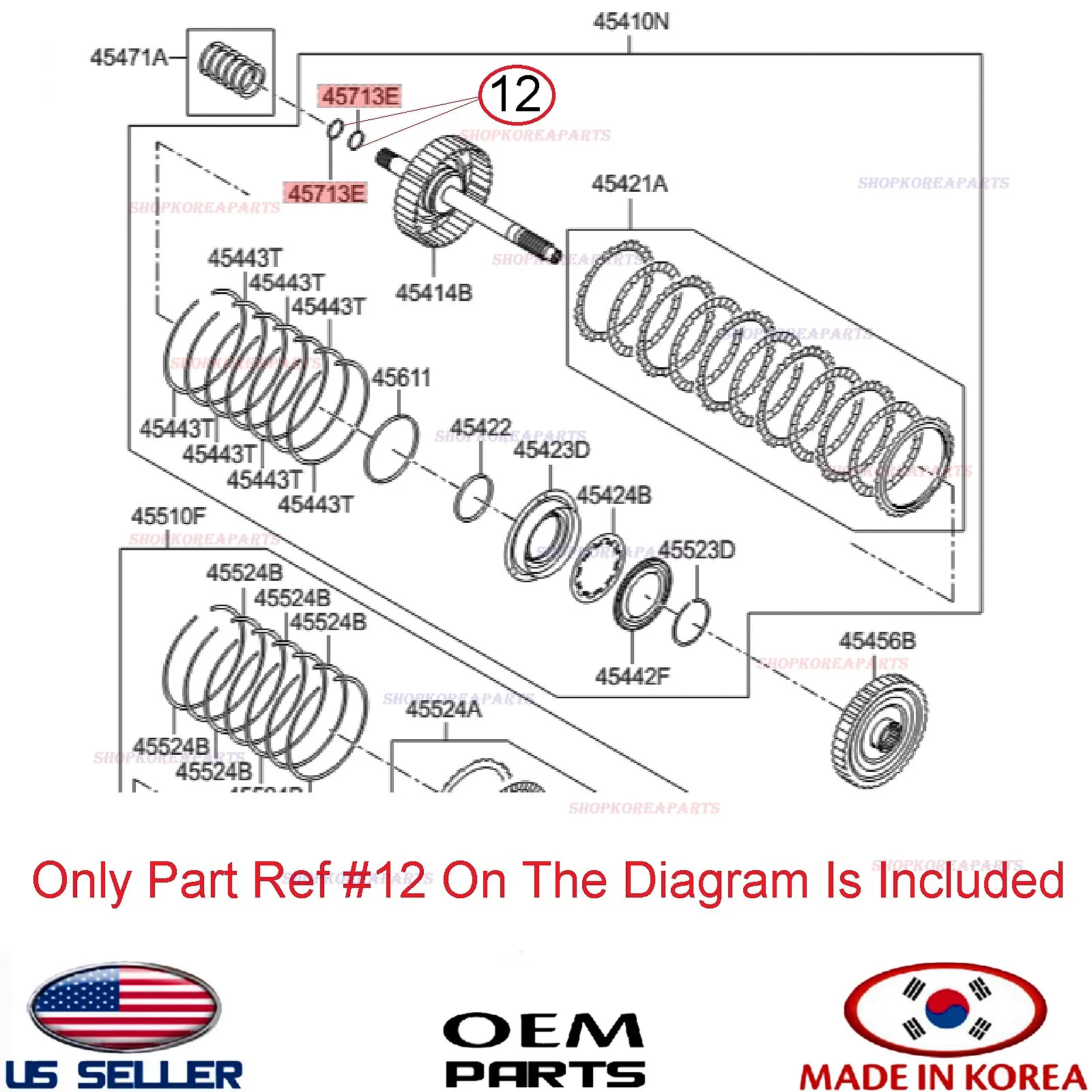 Automatic Transmission Input Shaft Seal 457523B600 for Hyundai / KIA image 4