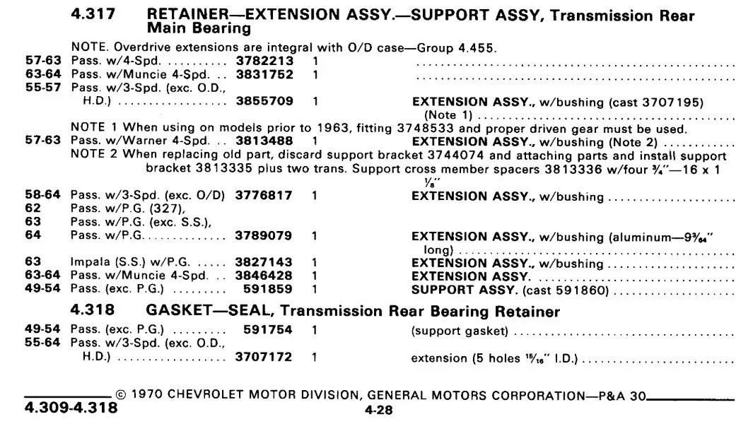 NOS GM 1949-54 Chevrolet Transmission Rear Main Bearing Support Assembly 591859 image 2