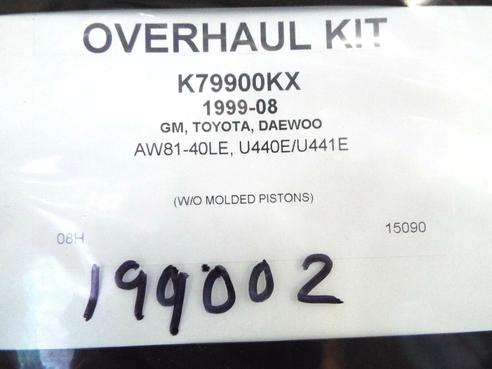 . AW8140LE U440E AW8040 OVERHAUL KIT gasket rings and seals image 2