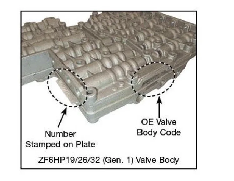 Valve Body Bonded Plate 02-On Generation 1 ZF6HP 19, 26, 32, Codes A0 / B0 51 36 image 2