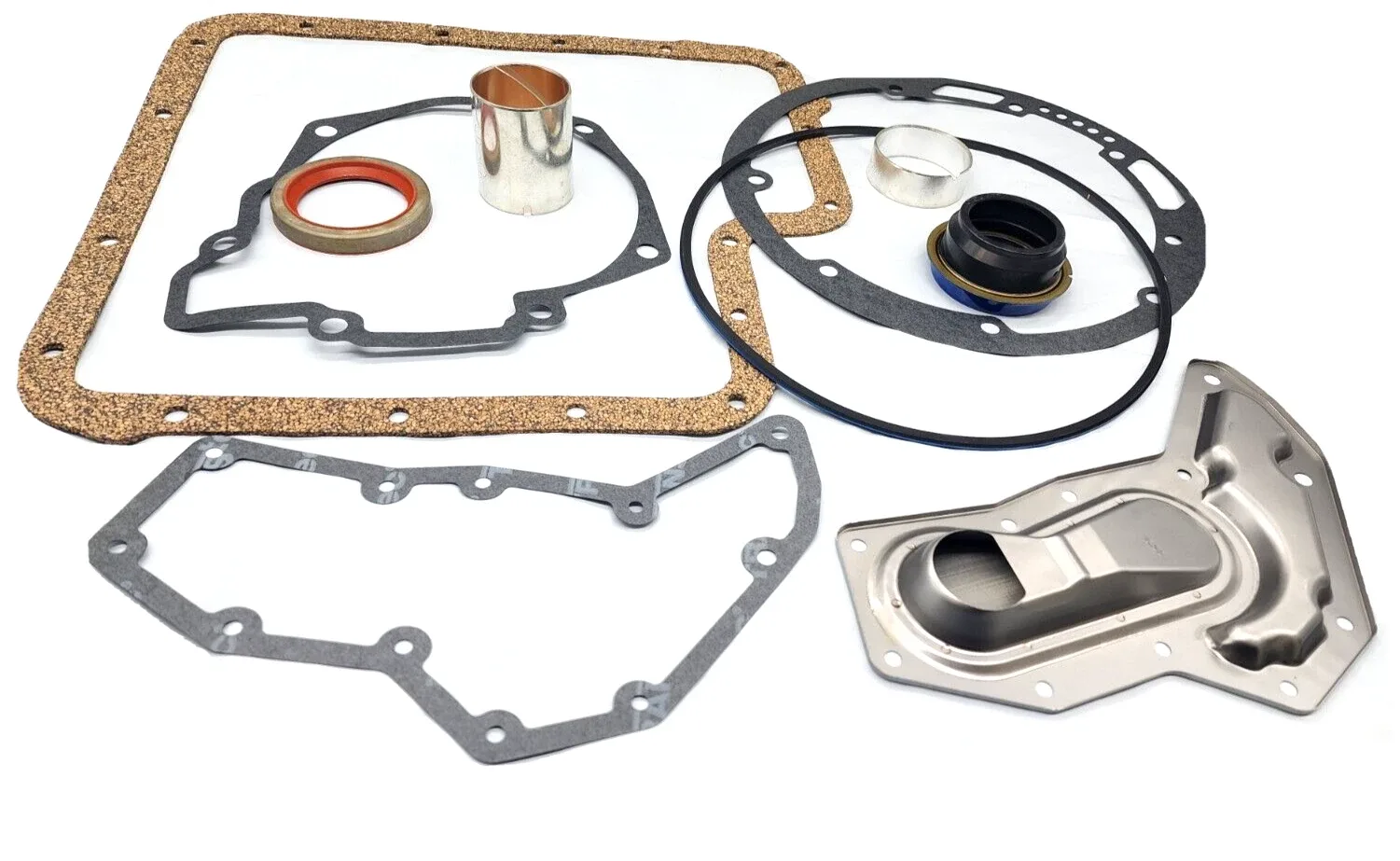 C6 Transmission Front & Rear Seal Kit w/ Cork Pan Gasket & 2WD Filter - TJS image 2