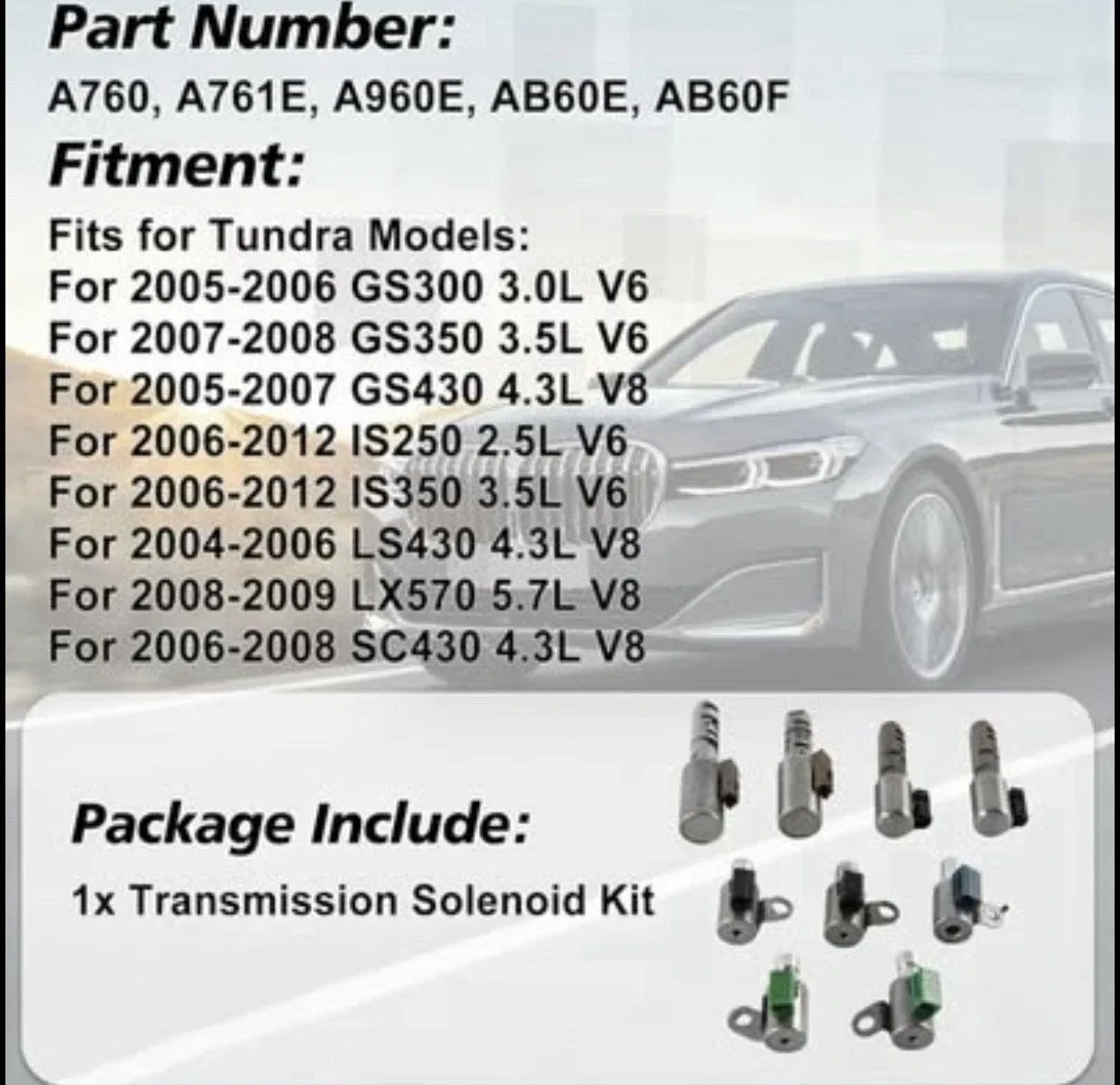 A760 Transmission Shift Solenoid Kit for Lexus Tundra image 2