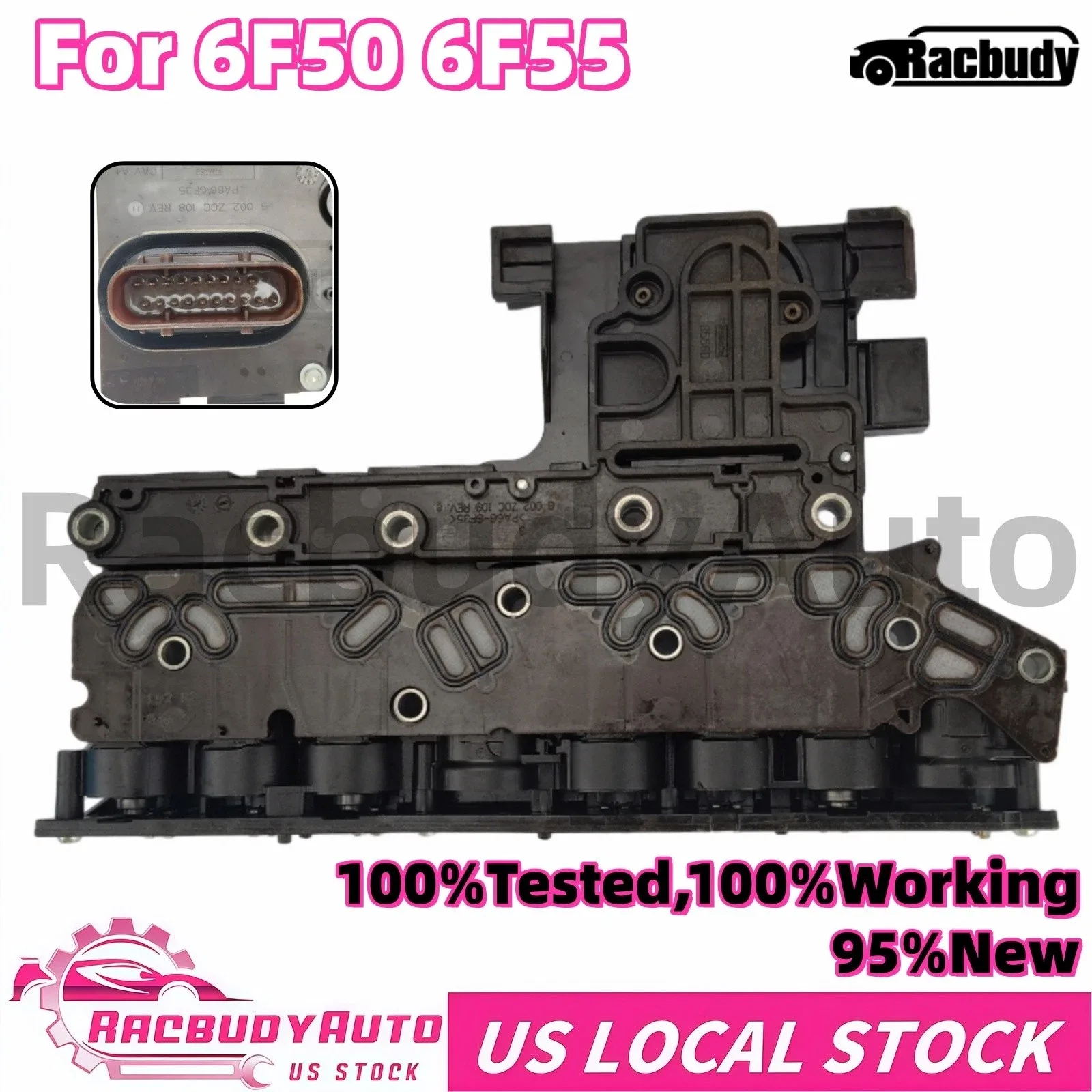 Racbudy Valve Body Solenoid Module (6F50/6F55) for Ford Explorer, Lincoln MKS