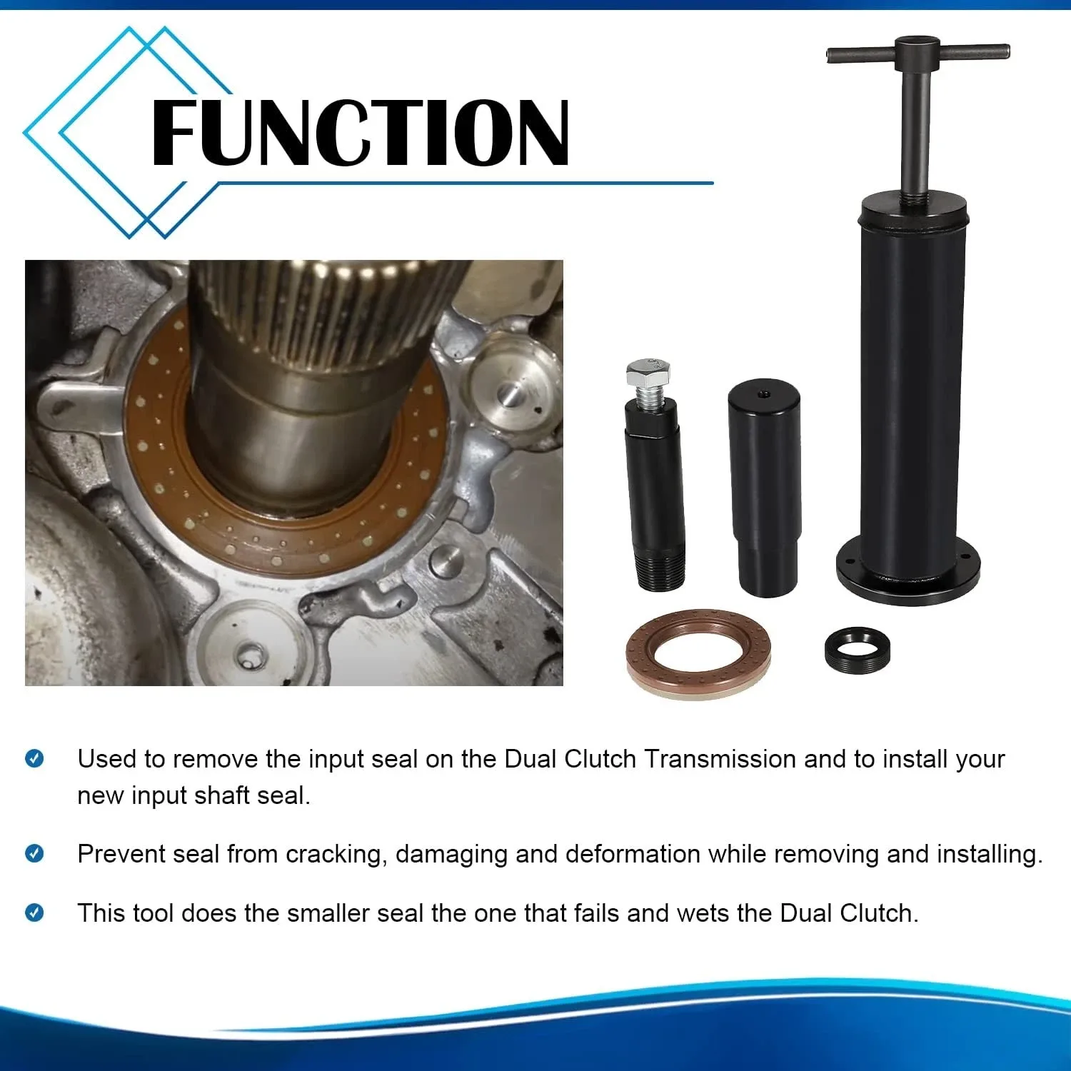 Ford Focus / Festiva DPS6 DCT Transmission Seal Installer Tool Kit DRQP1155 image 4