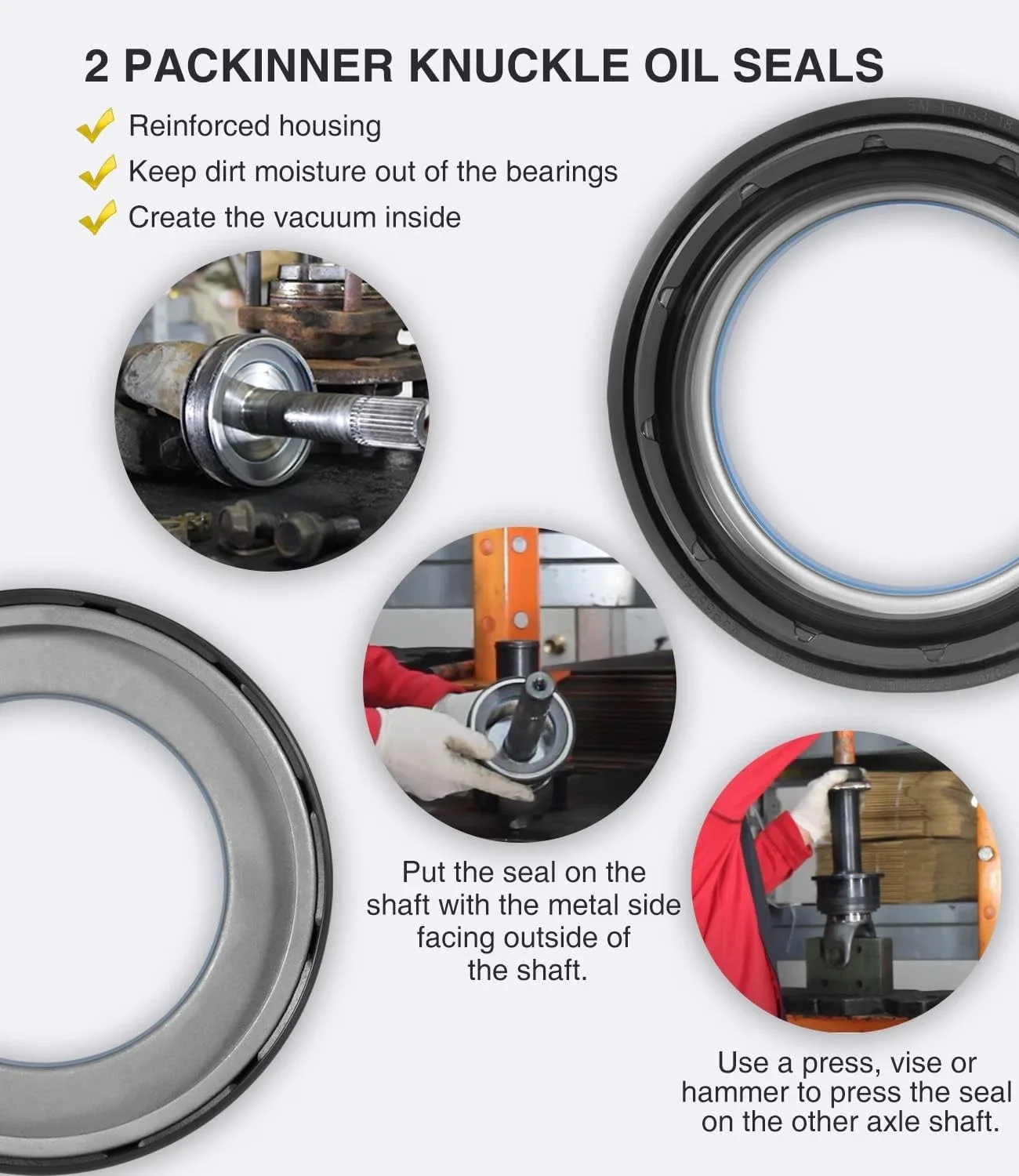 1998-2004 Ford F-250/F-350/F-450/F-550 Axle Knuckle Tube Dust Seal & Needle Bearing Kit — 99 04 zcmfj 24 jt us 1 image 3