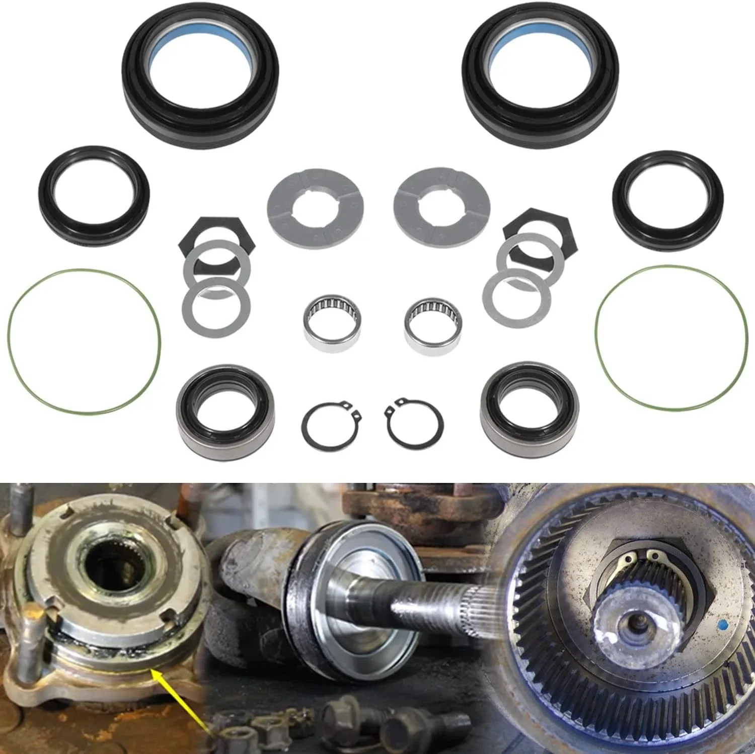 1998-2004 Ford F-250/F-350/F-450/F-550 Axle Knuckle Tube Dust Seal & Needle Bearing Kit — 99 04 zcmfj 24 jt us 1