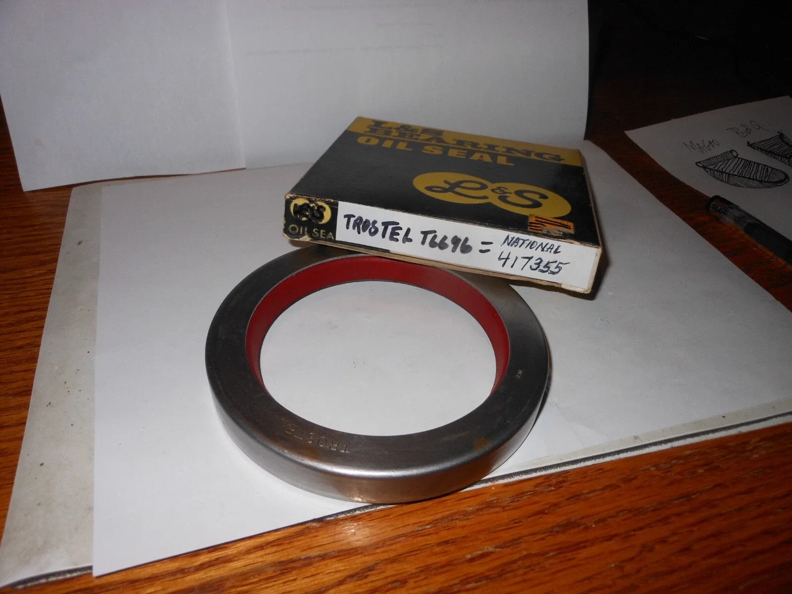 TROSTEL T6696 Oil Seal 3.625" x 4.881" x 0.5" - Made in USA image 3
