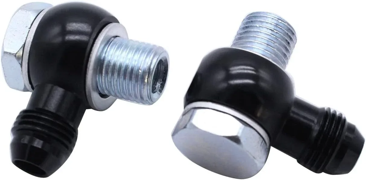 90° 3/8" Banjo Fittings for 4L80E Transmission Oil Cooler - 2PC image 4