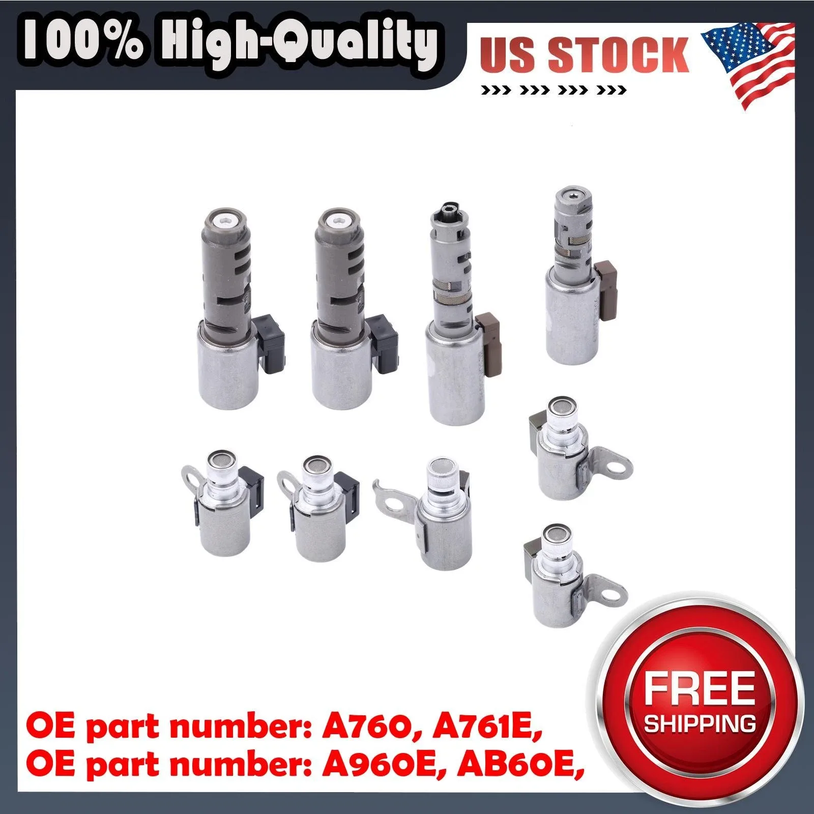 9Pcs Transmission Shift Solenoid Valve for Toyota Tundra 2007-2011 A760