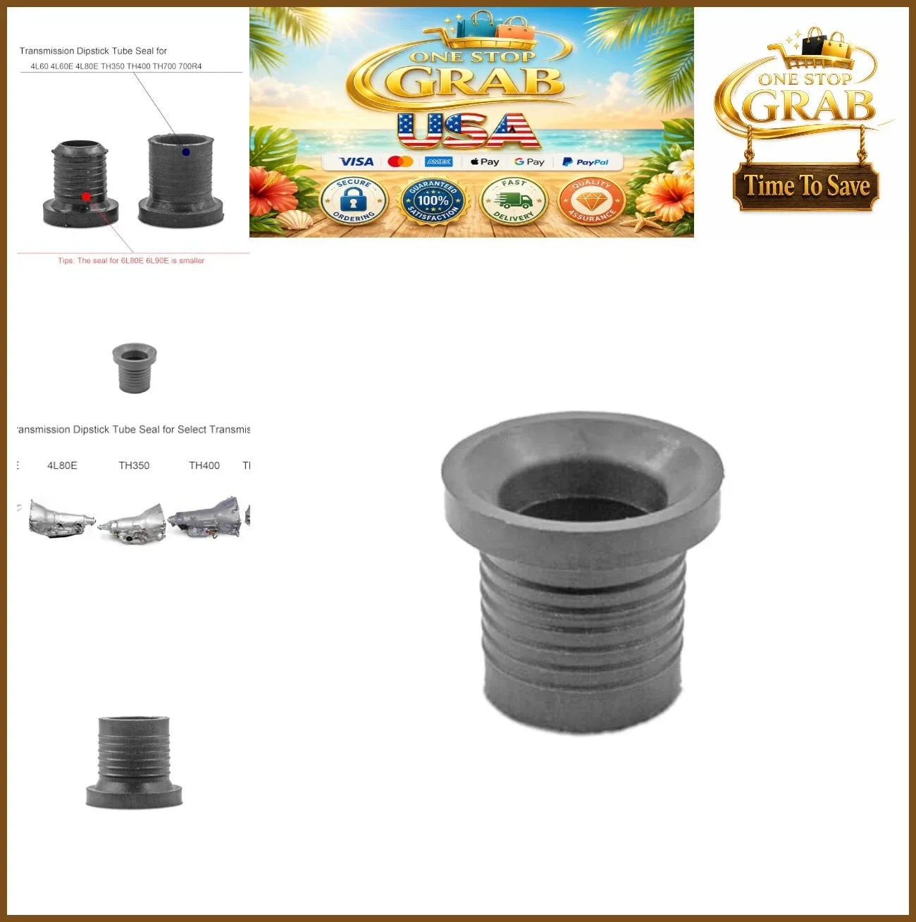 Transmission Dipstick Tube Seal Grommet for 4L60E 4L80E TH350 TH700 700R4