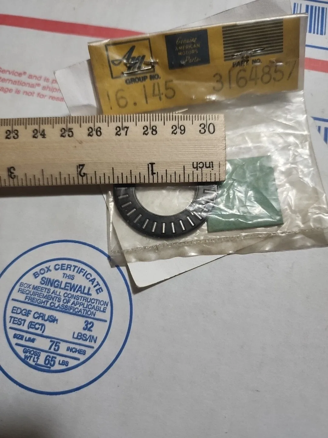 1962-1969 American Motors Automatic Transmission Sun Gear Needle Bearing P/N 3184857 image 2