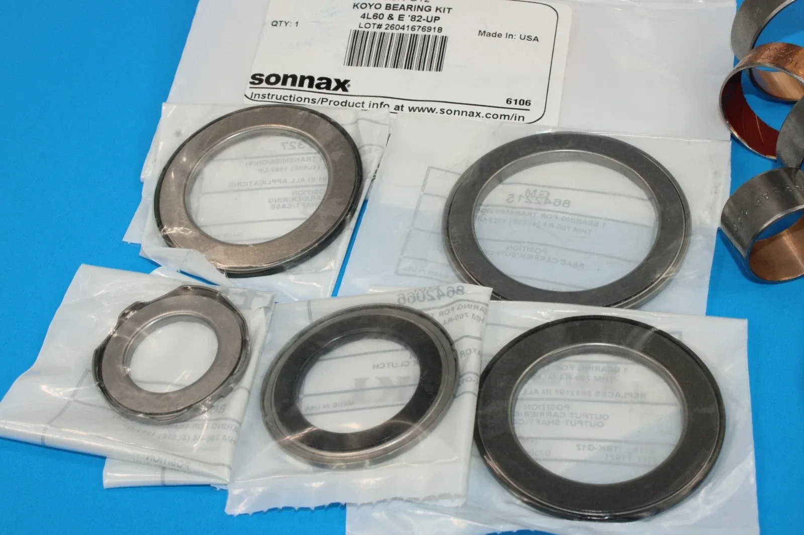 1985-up 700R4 / 4L60E Sonnax Wide Sun & HD Stator Thrust Bearing Washer Bushing Kit - son 77002BT-01 image 4