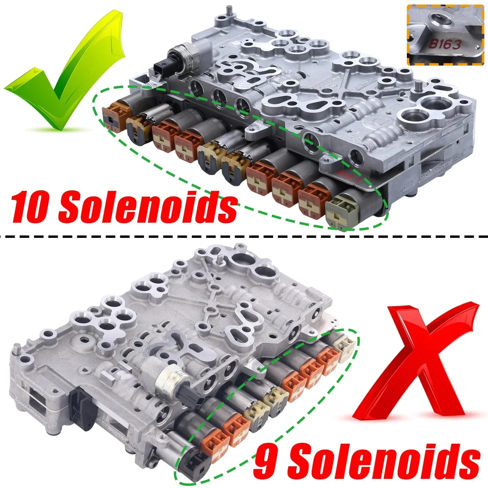 9HP48 9-Speed Transmission Valve Body w/ 10 Solenoids for Honda, Acura, Fiat, Dodge - MAT-AUTOPARTS image 4