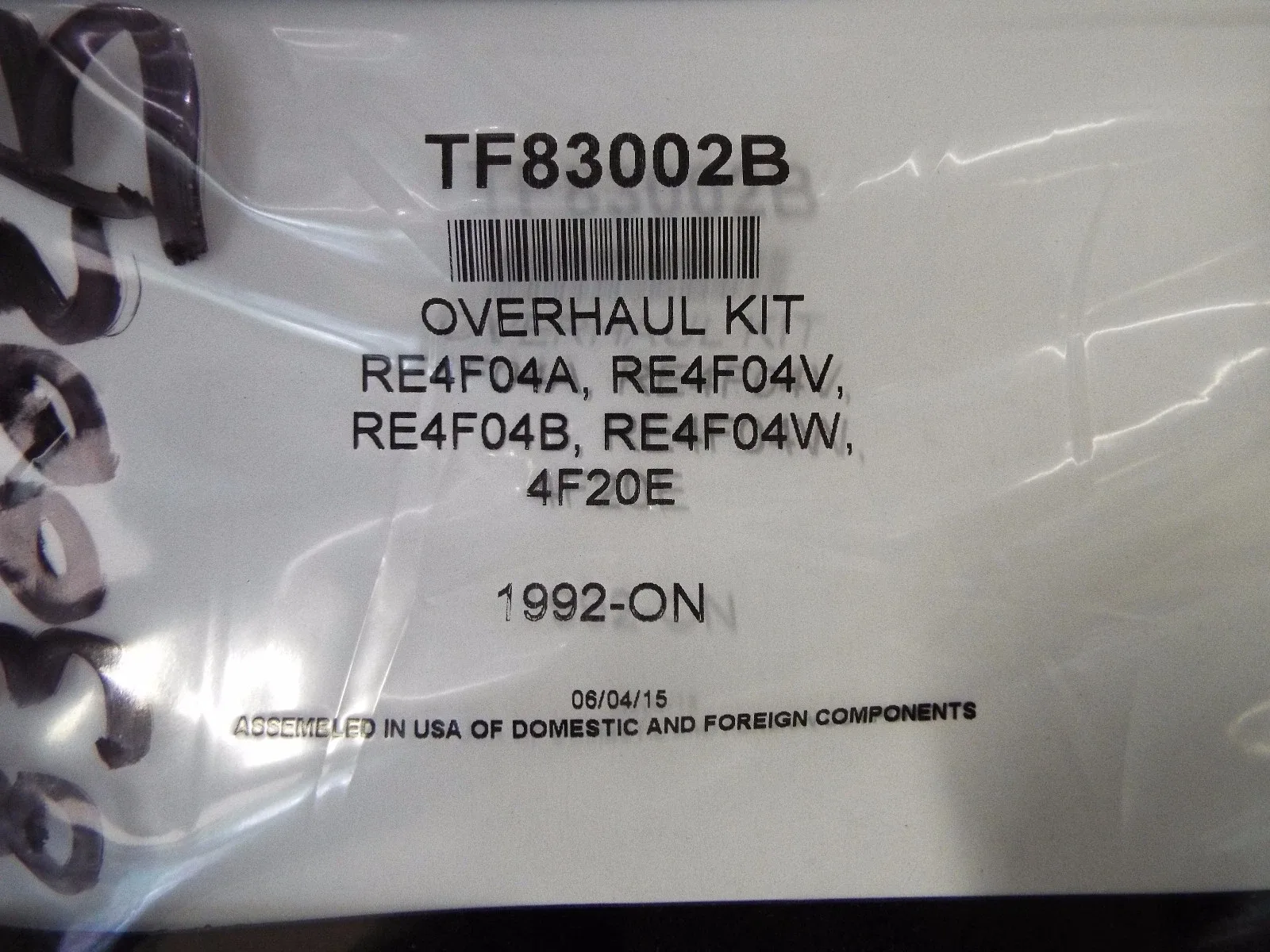 Nissan / Villager RE4F04A RE4F04B 4F20E Overhaul Kit TF83002B image 3
