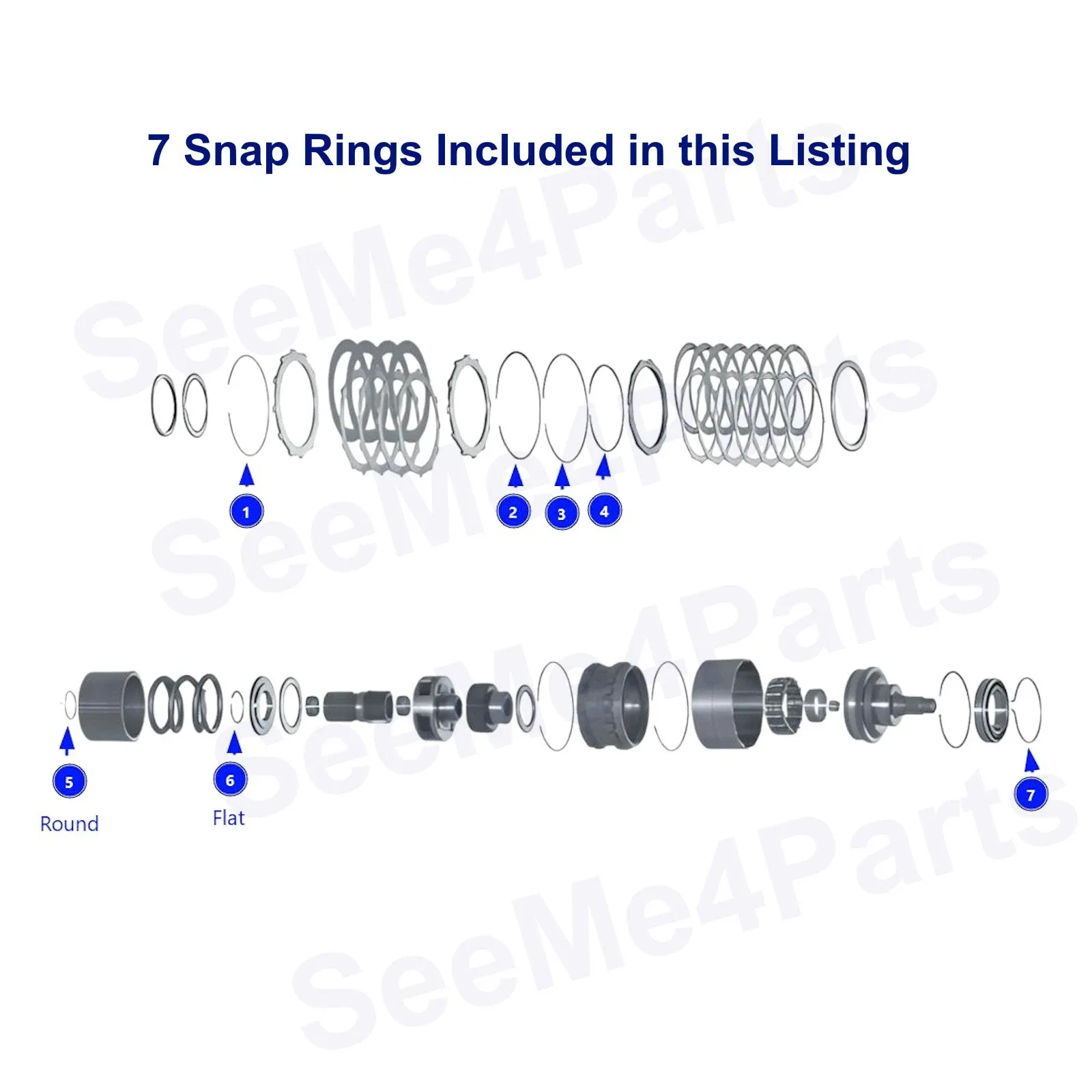 Dodge Jeep 46RE/48RE Overdrive Gasket, Seal & Snap Ring Kit A22860K (1989-up) image 3