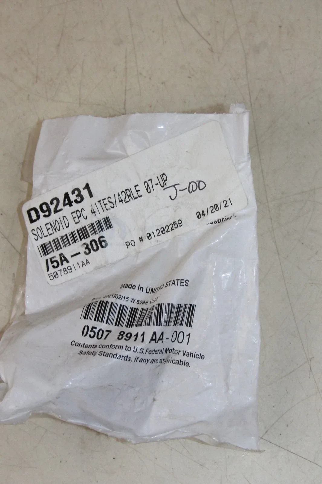 Mopar Solenoid 0507 8911 AA-001 for 41TES/42RLE (2007+)