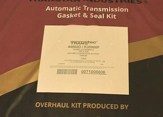 TH350 Transmission Gasket & Seal Kit 1969-1986 – Transtar/TransTEC 44002D / K35900F-1 image 4