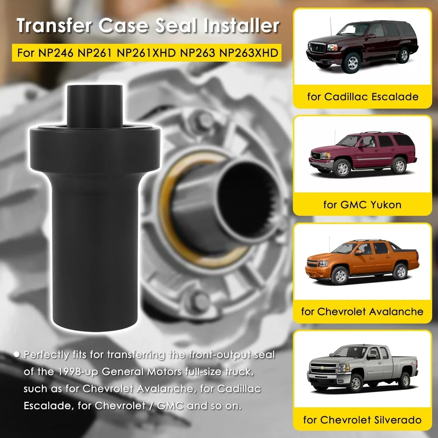 1998+ Chevy/GMC Transfer Case Front Output Seal Install Tool VSQP1256 (T-M109RAC) image 2