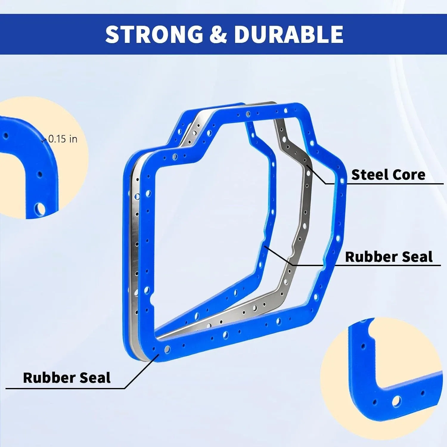 Reusable 3/16" Transmission Pan Gasket for GM Turbo 400 image 4