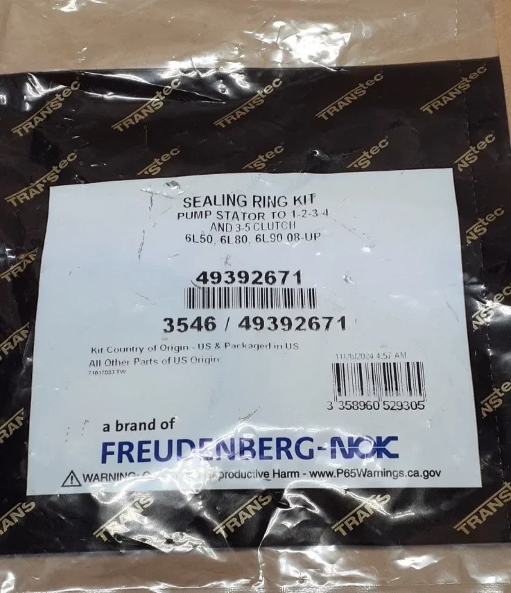 Transtec Sealing Ring Kit 49392671 for 6L50/6L80/6L90 (2008-Up)