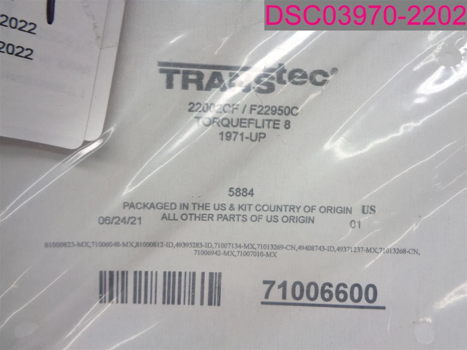 Transtar Transtec 5884 Automatic Transmission Gasket & Seal Kit image 3